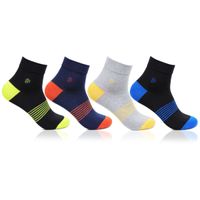 Bonjour Men's Cotton Ankle Bold Socks, Pack Of 4 - Multi-Color (Free size)