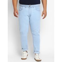 Urbano Plus Men Ice Blue Regular Fit Washed Jeans Stretchable