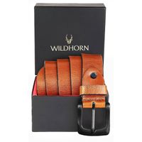 WILDHORN Casual Leather Belt for Men Free Size Adjustable