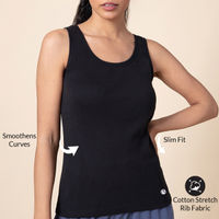 Nykd by Nykaa Essential Cotton Tank Top With Antimicrobial Finish, Nykd All Day-NYLE 001- Black