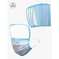 Yelloe 3 Ply Disposable Mask With Attached Eye Shield (Pack Of 10)
