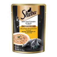 Sheba Rich Premium Adult (+1 Year) Fine Wet Cat Food, Tuna Pumpkin & Carrot In Gravy - 12Pcs
