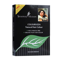 Shahnaz Husain Colourveda Natural hair Colour Blackish Brown + Free Applicator- Gloves & Shower Cap With This Pack