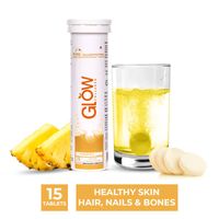 GlowCollagen Peptides 1000mg Effervescent Tablets - Pineapple Flavour