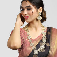 Karatcart Traditional Gold-Toned Kundan Rani Haar Necklace Set