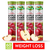 Plix Life Apple Cider Vinegar with mother Effervescent Tablets - Apple Flavour (Pack of 4)