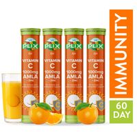 Plix Life Immune Booster Tablets - Natural Vitamin C & Zinc Orange Tube (Pack Of 4)
