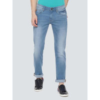 Louis Philippe Jeans Blue Solid Casual Jeans