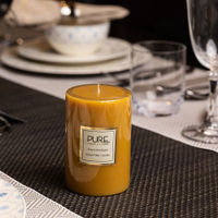 Pure Home + Living Small Mustard Lemon Eucalyptus Pillar Candle (1)