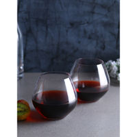 Bohemia Crystal Amoroso Stemless Wine Glass Set, 440ml, Set Of 2 , Transparent