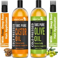 WishCare 100% Pure Cold Pressed Castor Oil & Olive Oil (200ml each)