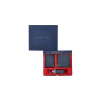 Tommy Hilfiger Accessories Leather Combo Gift set-Global Coin Wallet, Card Holder and Key Fob Navy