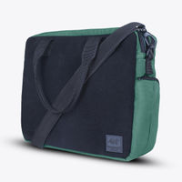 BadgePack Designs Jung Won Messenger - Green Bag with 5 printed Badges