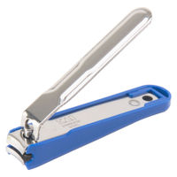 Kai Tsumekiri Stainless Steel Nail Cutter with Curved Blade And Nail Tray - Blue