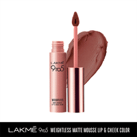 Lakme 9 to 5 Weightless Matte Mousse Lip & Cheek Color - Burgundy Lush