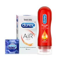 Durex Ultra Thin Air Condoms - 10Pcs with Massage 2in1 Lubrication Gel