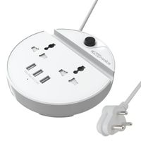 Portronics Power BUN POR 739 a Surge Protector with 2 AC Outlets and 3 USB Charging Ports White