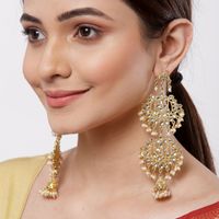 Karatcart Ethnic Double Layer Kundan Dangler Earrings
