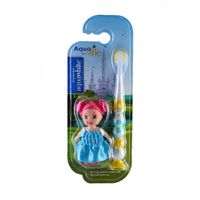 Aquawhite Aquaville Soft Bristles Toothbrush with Doll Toy for Kids - Yellow