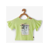 VITAMINS Girls Graphic Knited Top - Green
