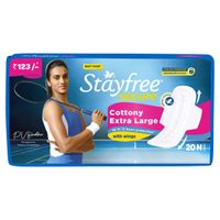 Stayfree Secure Cottony Soft Extra Large Cover with Wings - XL (20 Sanitary Pads)(20 Pads)