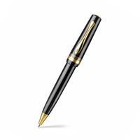 Lapis Bard Classic Windsor Ballpoint Pen - Black Resin With Gold Trims