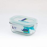 Glasslock Airtight Break Resistant Food Storage Container,Microwave Safe, Round, 165 ml