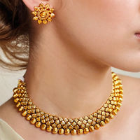 Azai Jewellery by Nykaa Fashion Traditional Patterned Gold Jewellery (Set of 2)