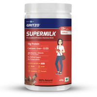 Gritzo SuperMilk 13+ Girls, Kids Nutrition & Health Drink - Natural Double Chocolate Flavour