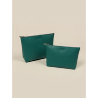 The House Of Ganges Slindon Vegan Leather Medium Toiletry Pouch - Teal (M)