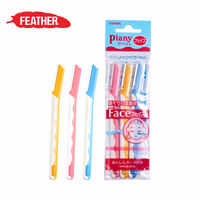 Feather Piany Face Razor with Safety Guard For Face, Nape, Eyebrow - Pack of 3