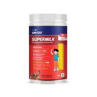 Gritzo Supermilk Height+ For 13+ Yr Boys, Health Drink & Nutrition, Natural Double Chocolate Flavour