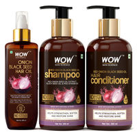 WOW Skin Science Onion Black Seed Oil Hair Care Kit (Shampoo + Hair Conditioner + Hair Oil)