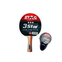 STAG Wood 3 Star Table Tennis Racquet 148 grams Beginner ITTF Approved Rubber (Multi-Color)