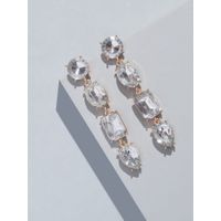 Pipa Bella by Nykaa Fashion White Crystal Drop Earrings