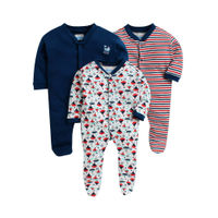Bumzee Full Sleeve Sleepsuit For Baby (pack Of 3) - Multi-Color