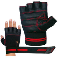 Xtrim Macho Unisex Leather Gym Gloves (black)
