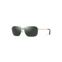 PARIM Polarized Men's Rectangular Sunglasses Golden Frame / Green Lenses