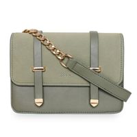 Esbeda Olive Green Color Solid Pattern Crossbody Box Sling Bag For Women