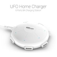 Portronics UFO Home Charger POR 343 6 Ports 8A USB Charging Station (White)