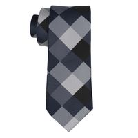 The Tie Hub Asteria Checkered Black And Grey Silk Necktie
