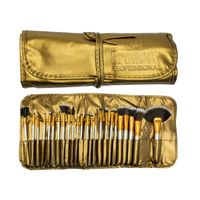 Bronson Professional 24 Pcs Makeup Brush Set With Luxury Leather Storage Pouch