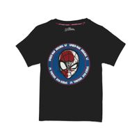 Marvel Fashion Boys Spider Man Printed Half Sleeves Black And Blue Cotton Tshirt