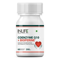 Inlife Coenzyme Q10 with Bioperine (Piperine Extract) Supplement - 60 Vegetarian Capsules(200mg)