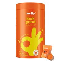 Welly Look Good Gummies Orange Flavour - 2500 mcg Biotin & Vegan Collagen for Glowing Skin