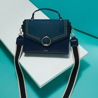 IYKYK by Nykaa Fashion Thick Strapped Navy Blue Satchel Bag