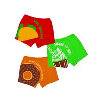 Plan B 100% Cotton Foodie Red Orange & Lime Boxers Set for Boys (Pack of 3)