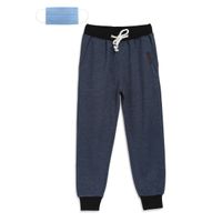 Lil Tomatoes Boys Trackpant With Free 3-Ply Face Mask (Set of 2) - Navy Blue