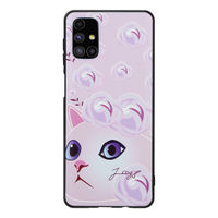 DOOBNOOB Rose Flower Kitty Unique 3D Print Back Cover Case For Samsung Galaxy M51 (Lavender)