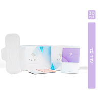 Azah Rash-free Organic Sanitary Pads (Box of 30 Pads: All XL - With disposal bags)